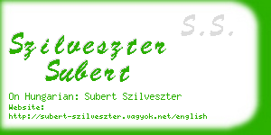 szilveszter subert business card